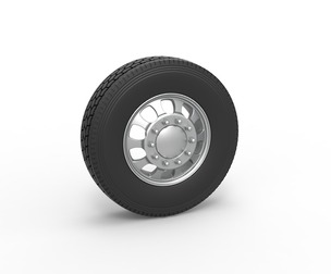 Front custom wheel of semi truck V22 Scale 1:25