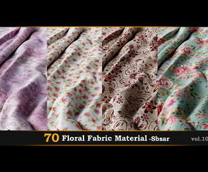 70 Velvet Floral Fabric Material_Sbsar Vol.10