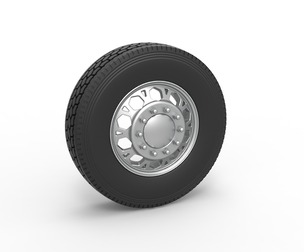 Front custom wheel of semi truck V23 Scale 1:25
