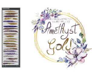 Amethyst & Gold Illustrator Brushes