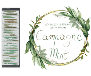 Champagne & Mint Illustrator Brushes