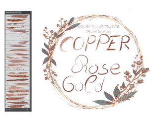 Copper & Rose Gold Illustrator Brushes