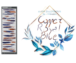 Copper & Royal Blue Illustrator Brushes