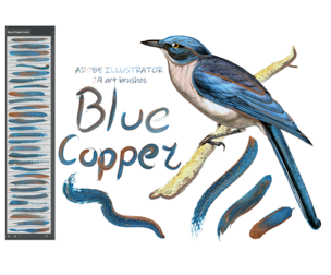 Blue & Copper Illustrator Brushes
