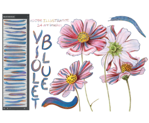Blue & VIolet Illustrator Brushes