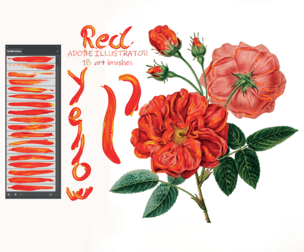 Red & Yellow Illustrator Brushes