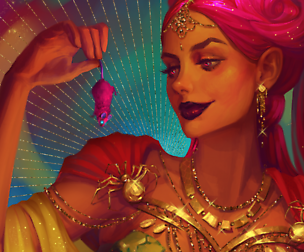 Painting character with shimmering outfit