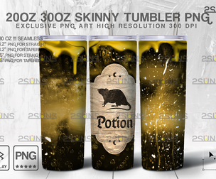 20oz Spooky Potion Skinny Tumbler Design