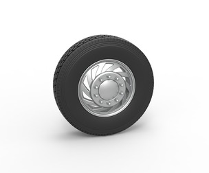 Front custom wheel of semi truck V24 Scale 1:25