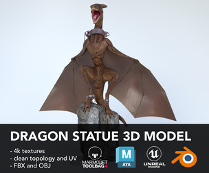 Dragon Statue 3D Model