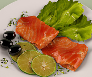 the fish on the plate