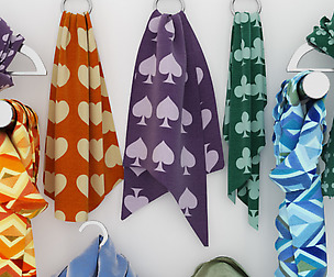 scarves on hangers for shops