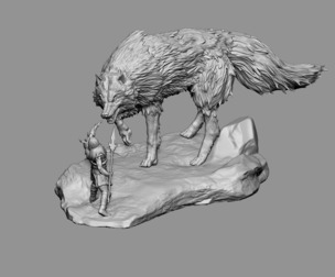 Fenrir and Odin in Norse mythology