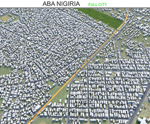 Aba city Nigiria 3d model 20km