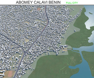 Abomey city Calavi Benin 3d model 10km