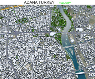 Adana city Turkey 3d model 30km