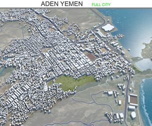 Aden city Yemen 3d model 35km