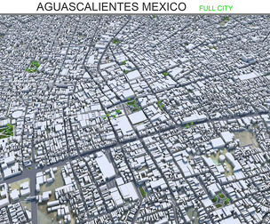 Aguascalientes city Mexico 3d model 30km