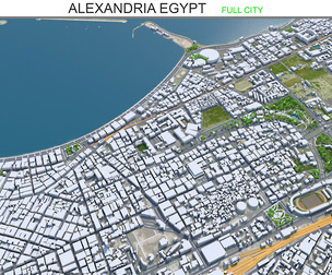 Alexandria city Egypt 3d model 60km