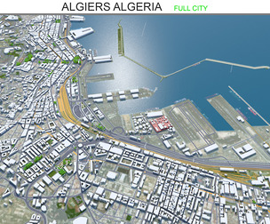 Algiers city Algeria 3d model 60km