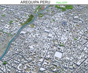 Arequipa city Peru 3d model 35km