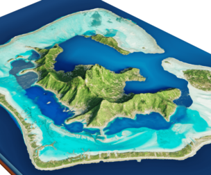 Bora Bora 3d model terrain