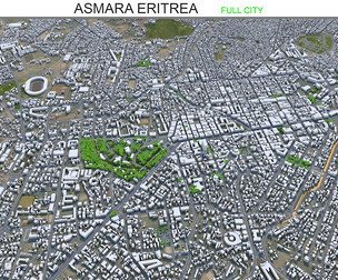 Asmara city Eritrea 3d model 15km