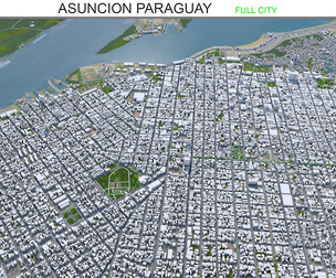 Asuncion city Paraguay 3d model 45km