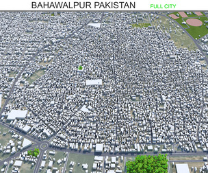 Bahawalpur city Pakistan 3d model 25km