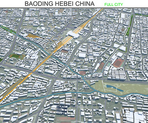 Baoding city Hebei China 3d model 40km