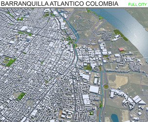 Barranquilla city Atlantico Colombia 3d model 25km
