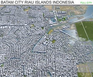 Batam City Riau Islands Indonesia 3d model 70km
