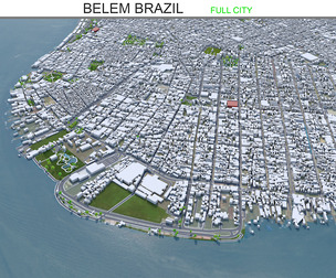Belem city Brazil 3d model 40km