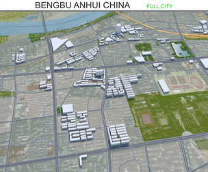 Bengbu city Anhui China 3d model 40km