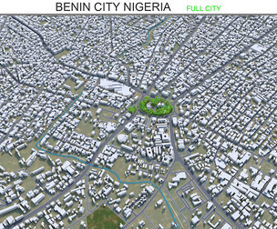 Benin City Nigeria 3d model 50km