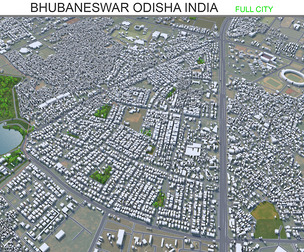 Bhubaneswar city Odisha India 3d model 20km