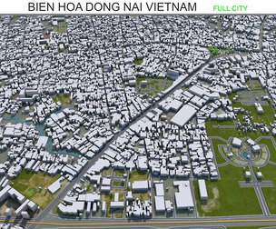 Bien Hoa Dong Nai city Vietnam 3d model 25km