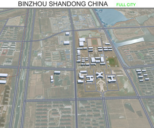 Binzhou city Shandong China 3d model 30km