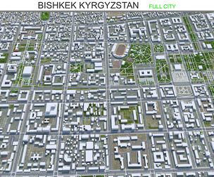 Bishkek city Kyrgyzstan 3d model 40km