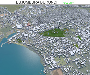 Bujumbura city Burundi 3d model 25km