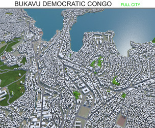 Bukavu city Democratic Congo 3d model 15km