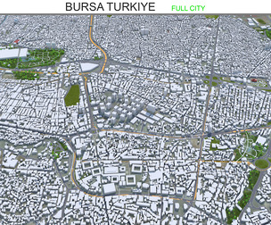 Bursa city Turkiye 3d model 40km