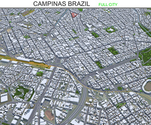 Campinas city Brazil 3d model 25km
