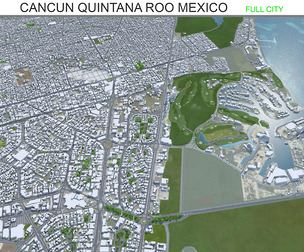 Cancun Quintana Roo city Mexico 3d model 30km