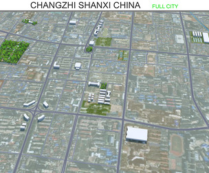 Changzhi city Shanxi China 3d model 40km