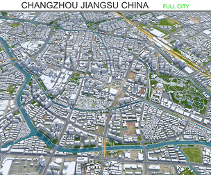 Changzhou city Jiangsu China 3d model 75km