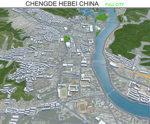 Chengde city Hebei China 3d model 45km
