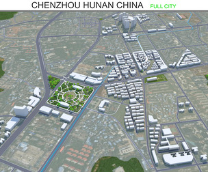 Chenzhou city Hunan China 3d model 25km