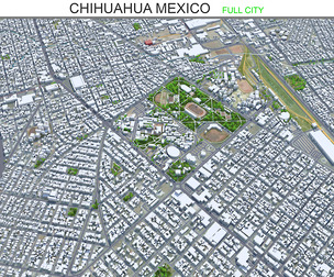 Chihuahua city Mexico 3d model 30km