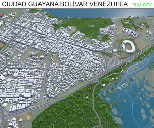 Ciudad Guayana city Venezuela 3d model 30km